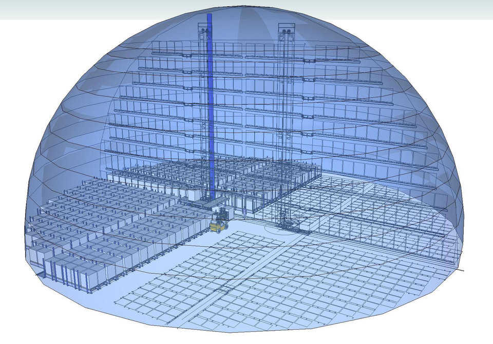 Advanages — This shows a hollow cut away of the PAS system in a Monolithic Dome. The PAS system has the advantage of being able to fit in any shape of a dome. www.pas-us.com