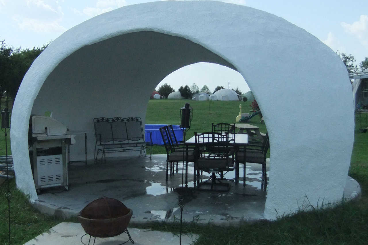 Easy and fun to build! — The Monolithic Gazebo has a 20’ diameter and can be constructed by hand.