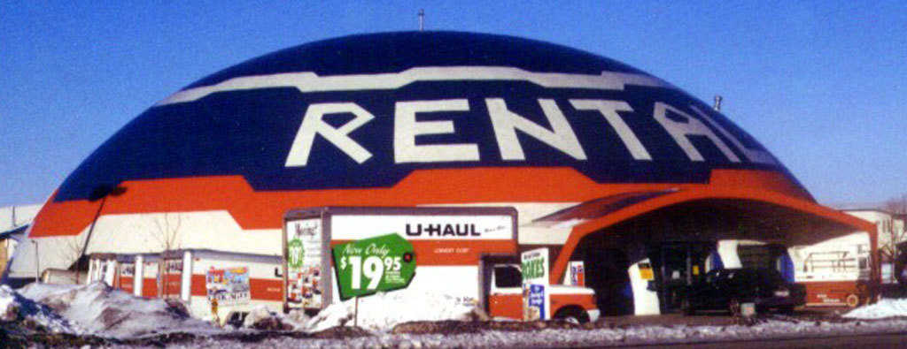 A colorful dome! — The dome for this rental facility near Rexburg, ID was covered with metal and colorfully painted.