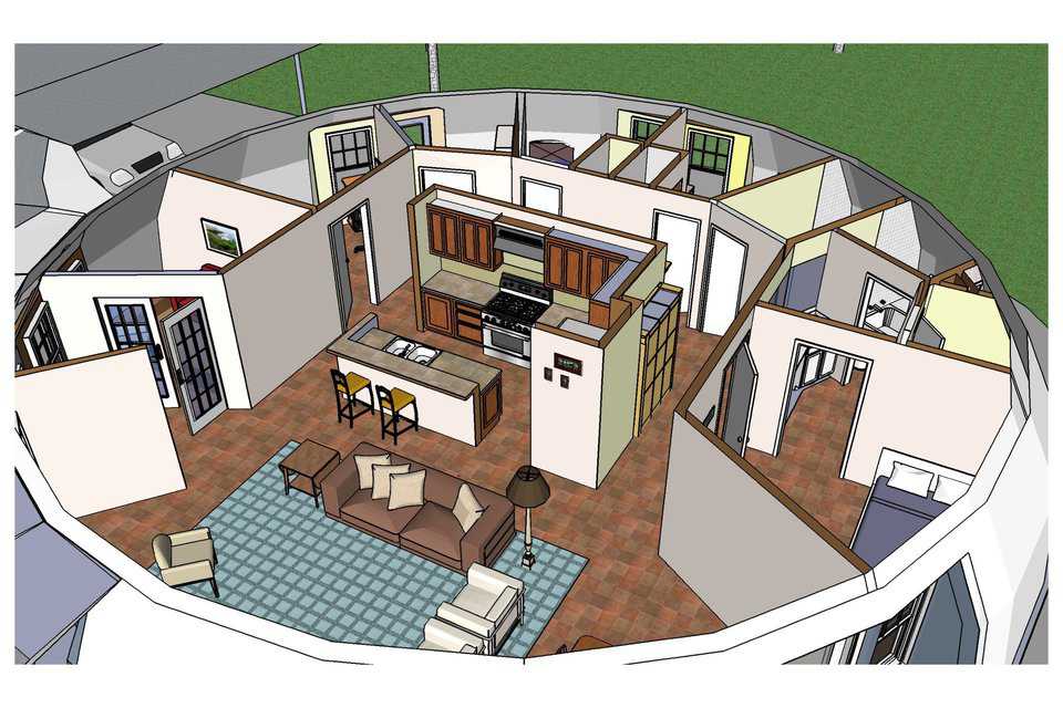 Interior plan — The Callisto has a diameter of 50 feet, a height of 16.5 feet and a living area of 1,964 square feet.