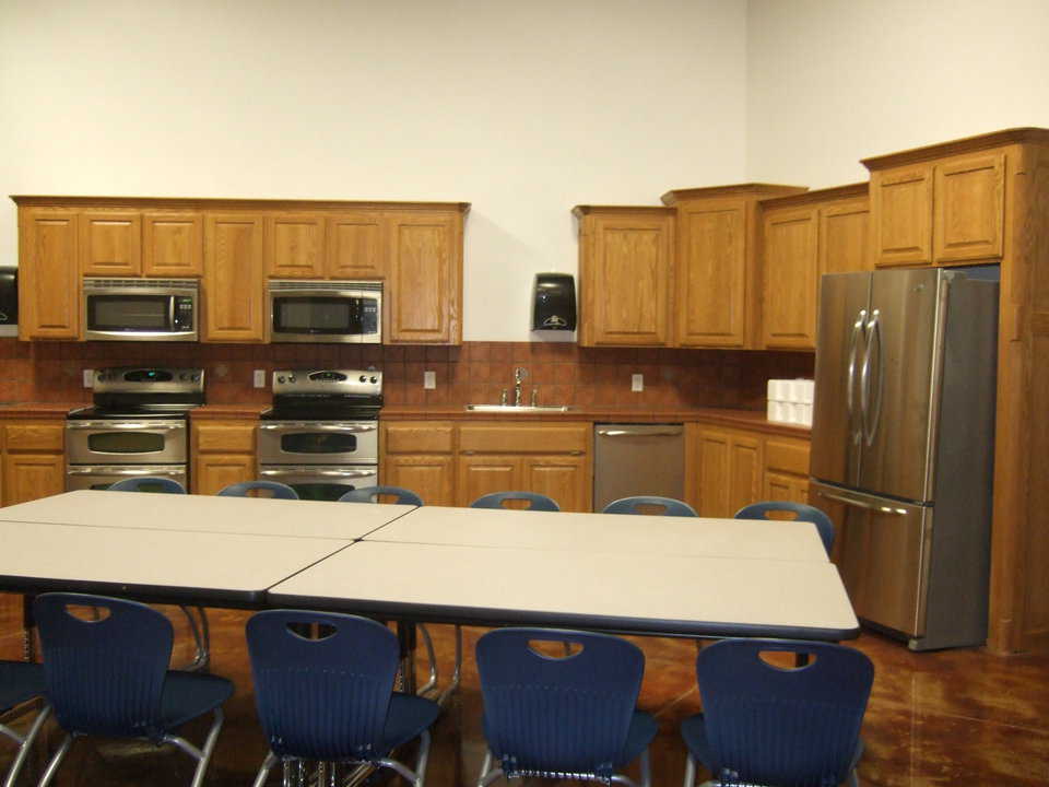 Kitchen Classroom — Students hope to cook up some luscious dishes in their new kitchen.