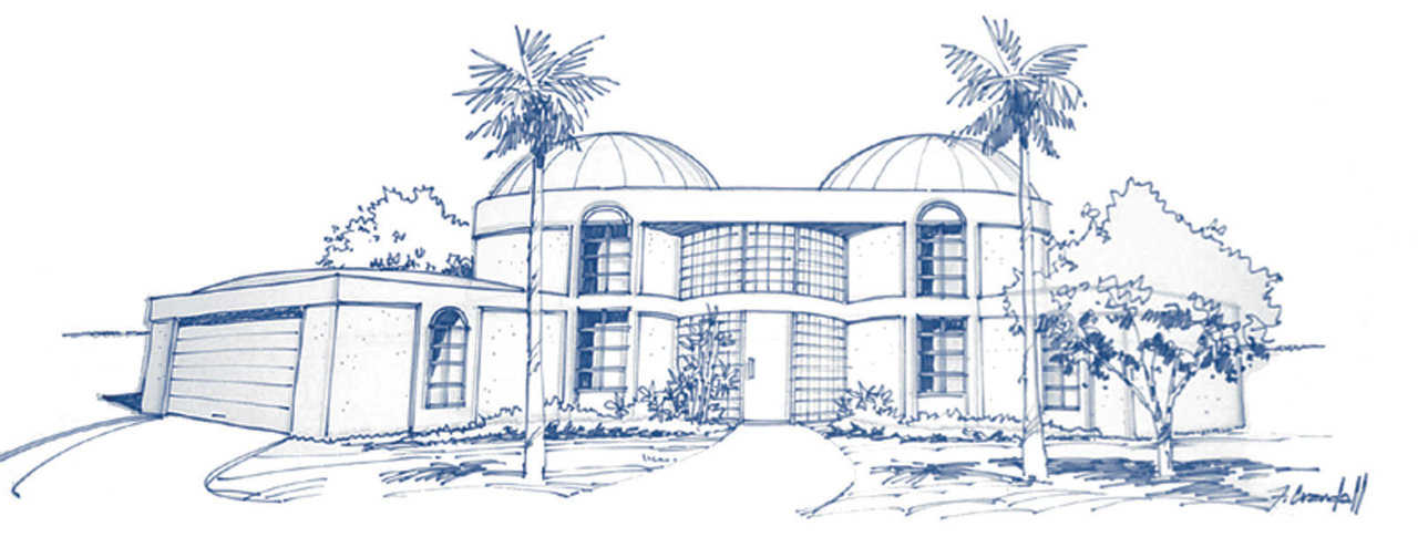 In our society, a home built with great detail increases the home’s value. This illustration by Rick Crandall demonstrates four basic design principles which can be applied to any size and type of dome: Shadow and Shape, Color and Texture, Step-Down Massing, Landscaping.
