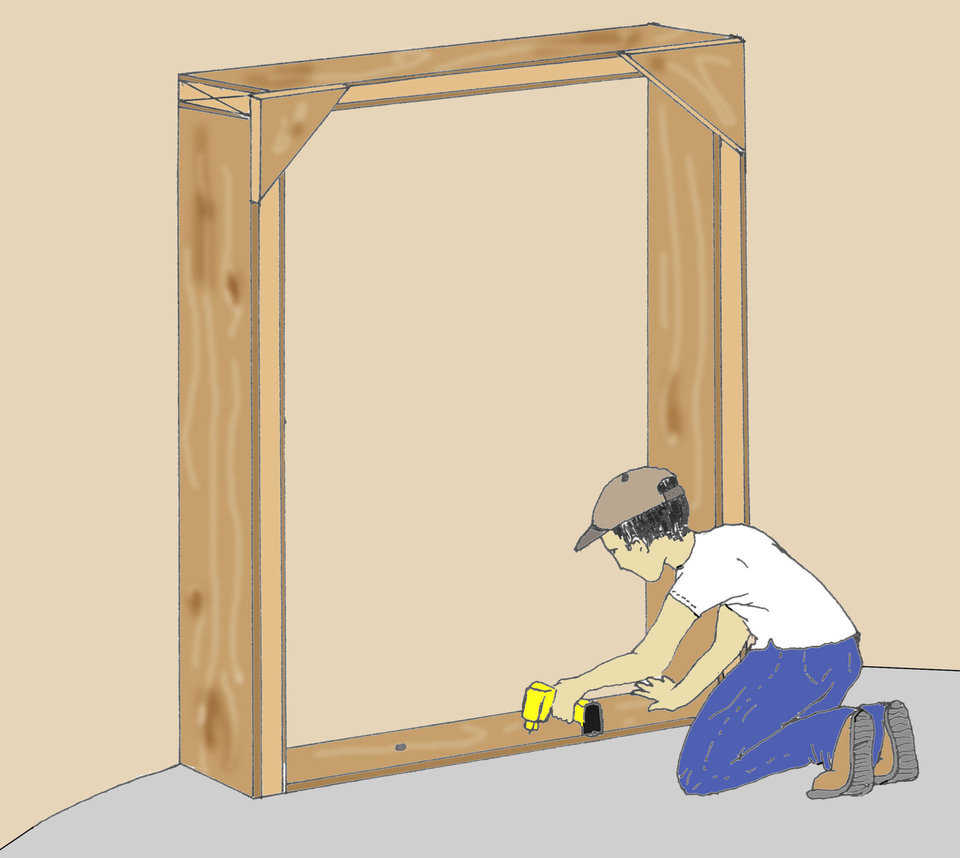 Attach to Footing — 8. To ensure that the bucks stay in place, attach the bucks to the concrete footing. This is important for door openings or openings that go all the way to the floor. Some windows are not designed to extend to the floor and do not need to be secured to the concrete footing.