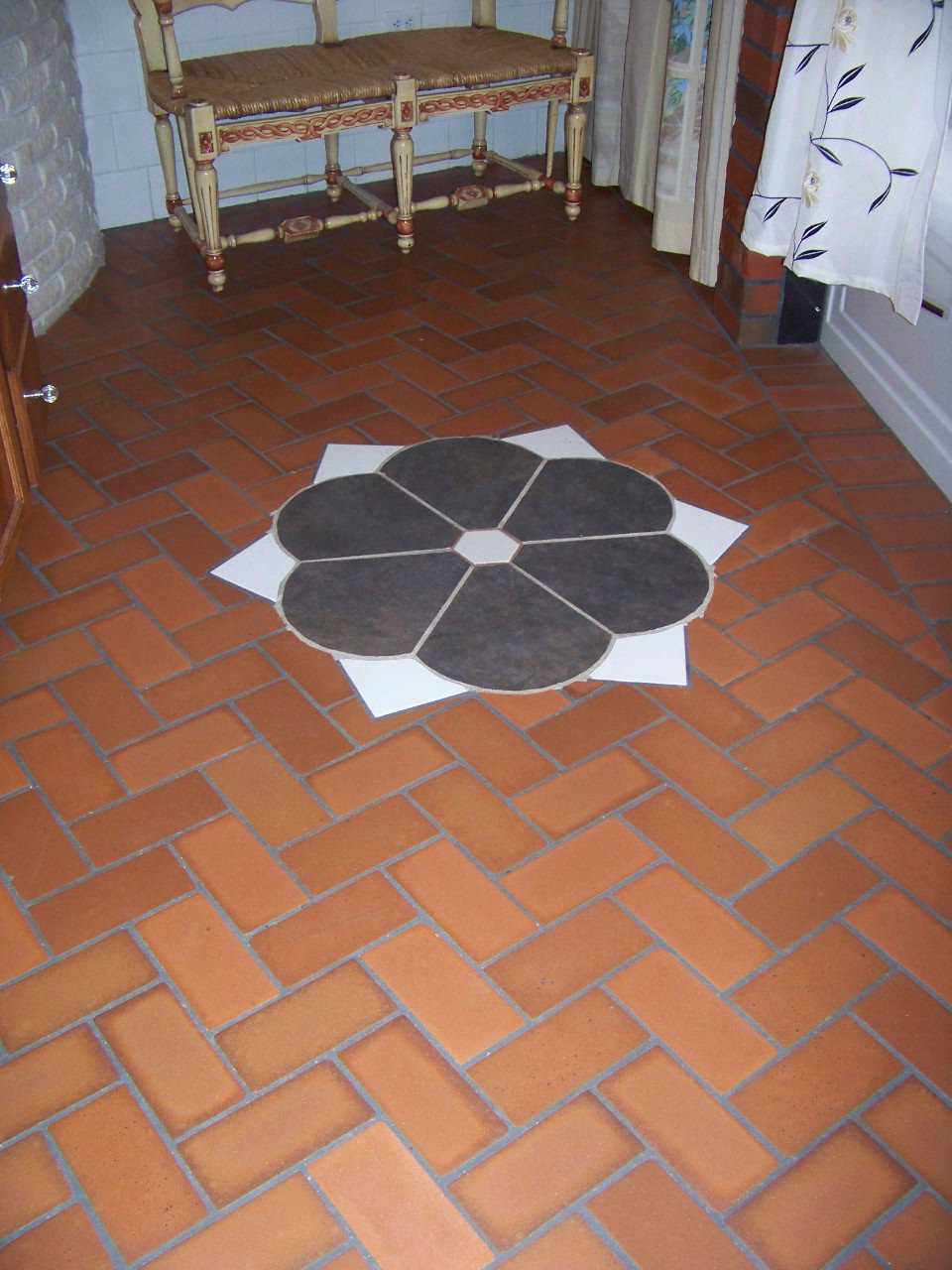 Unique! — Joel enhanced the brick floors with unusual, creative patterns.