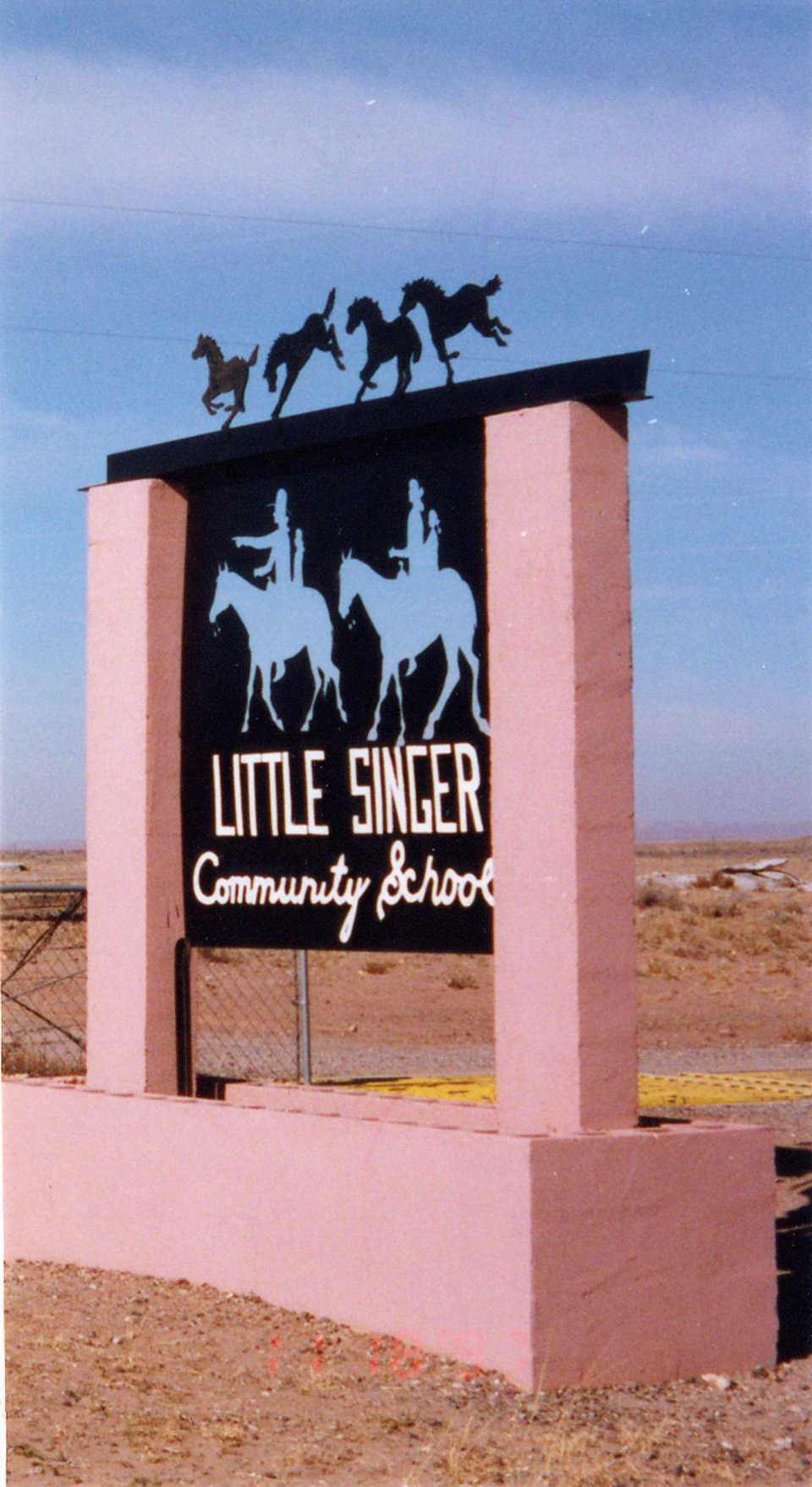 Artsy Entrance — This school was named after Little Singer, a Navajo Medicine Man, who urged the community to build a school.