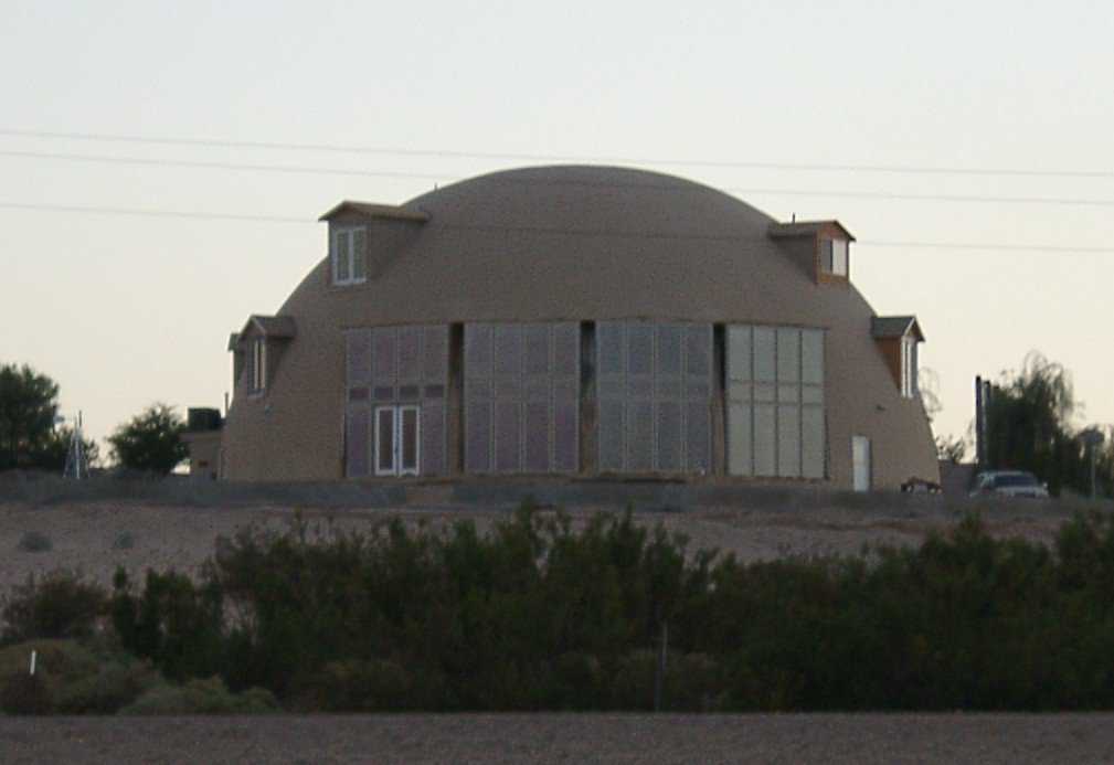 Yuma Dome — It’s a beautiful dome in Yuma, Arizona with a diameter of 84’ and inside height, from floor to ceiling, of 39’8". It offers a total of 11,000 square feet of living space.