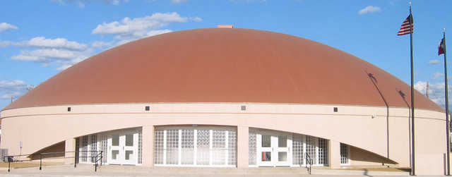 Avalon High School Gym — Designed by Monolithic Architect Rick Crandall and built with a 12’ stemwall, Avalon High School’s Gym measures 124′ × 25′ with a total height of 37 feet.