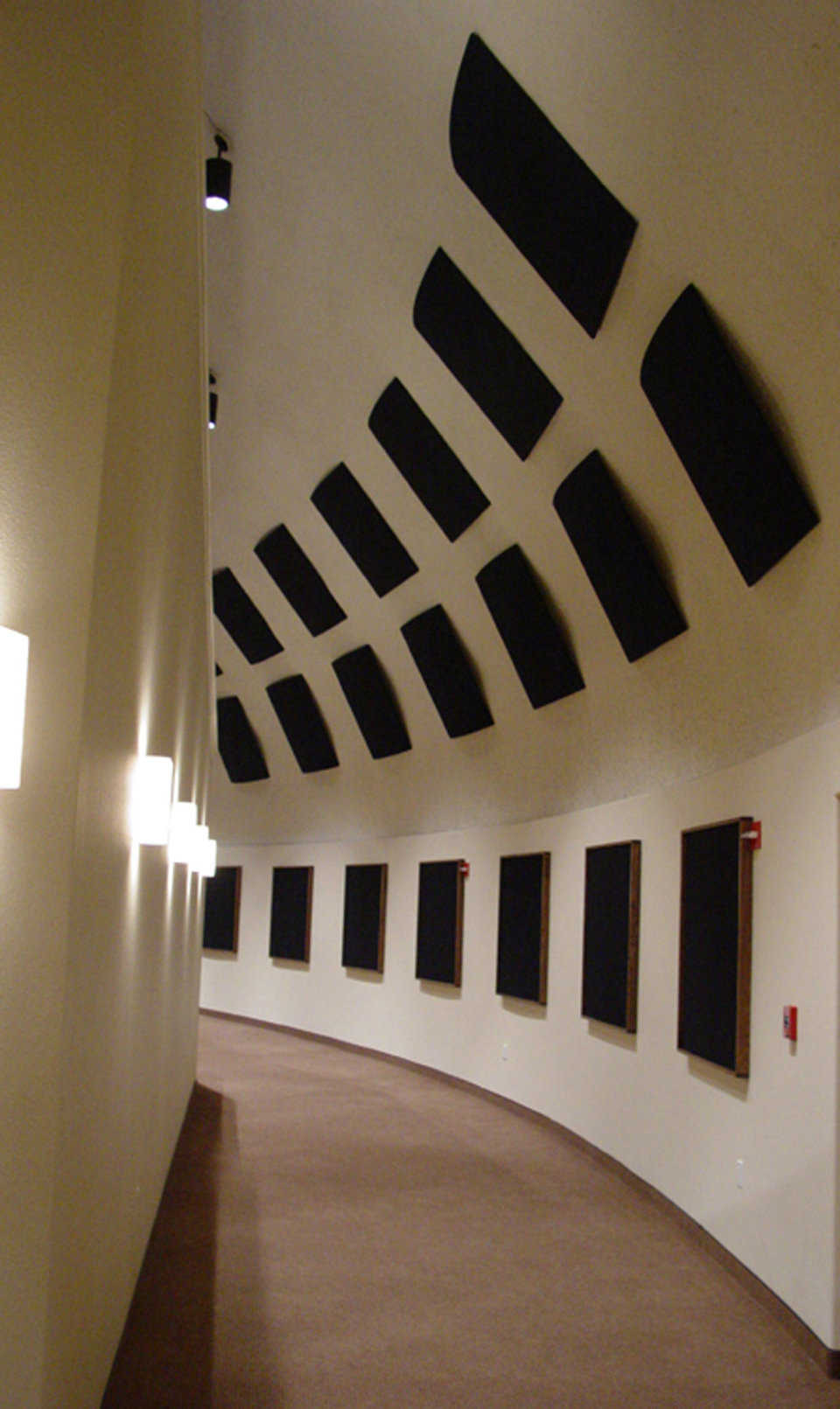 Acoustics — Special panels absorb unwanted echoes.