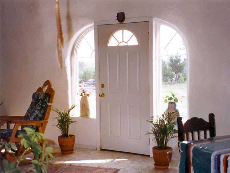 Front entrance — It opens onto a living area of 1734 square feet.