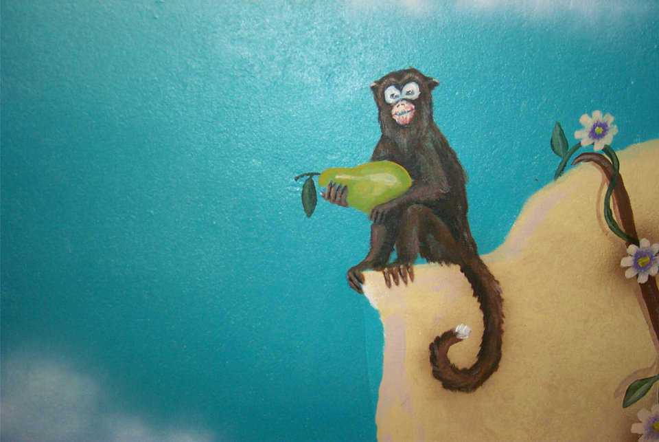 Playful Creature — This mischievous looking monkey is just one of the playful creatures painted onto the dome’s walls.