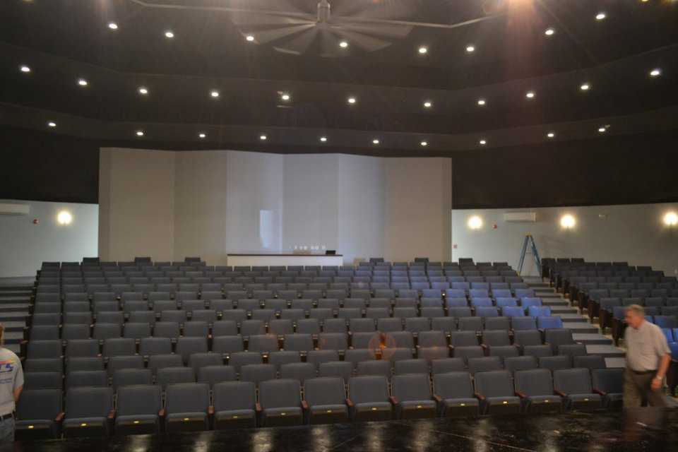 Spur’s new auditorium can seat 450.