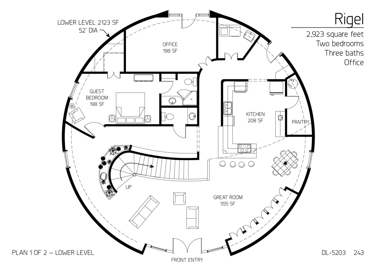 Floor Plan DL5203 Monolithic Dome Institute