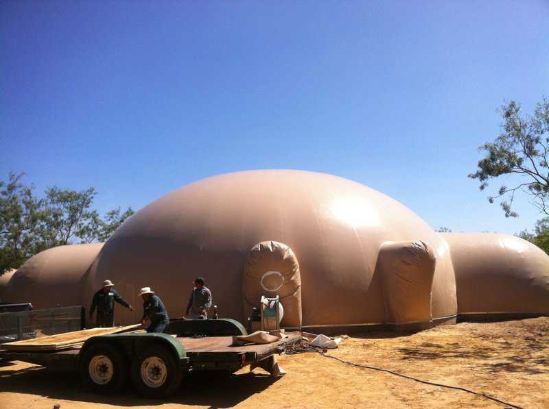 James and Dawn McKeand’s Monolithic dome home under construction in Mexia, Texas.