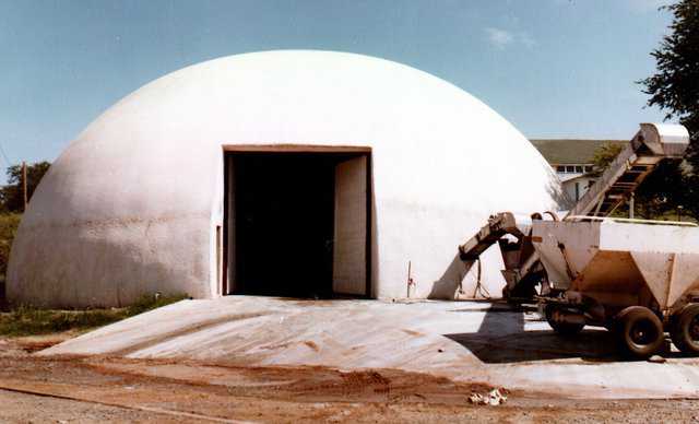 The first Monolithic Dome fertilizer storage. Built in Chandler, Oklahoma, 1978.