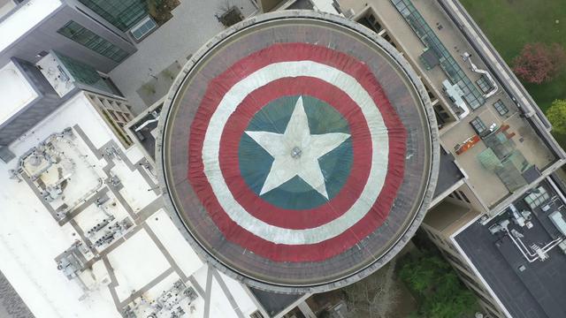 Top view of Captain America’s shield