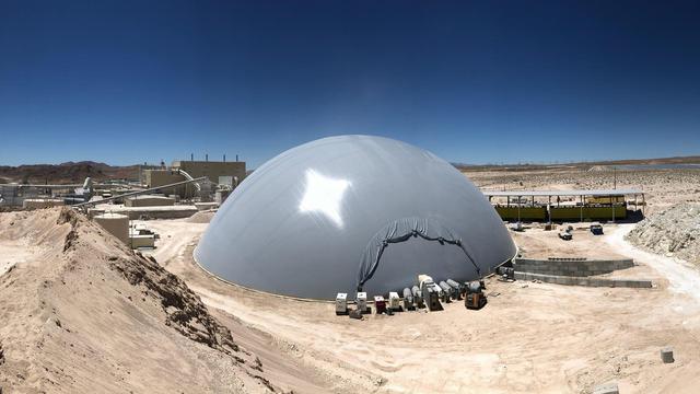 Newly inflated Airform at Pabco Gypsum in Las Vegas, Nevada.