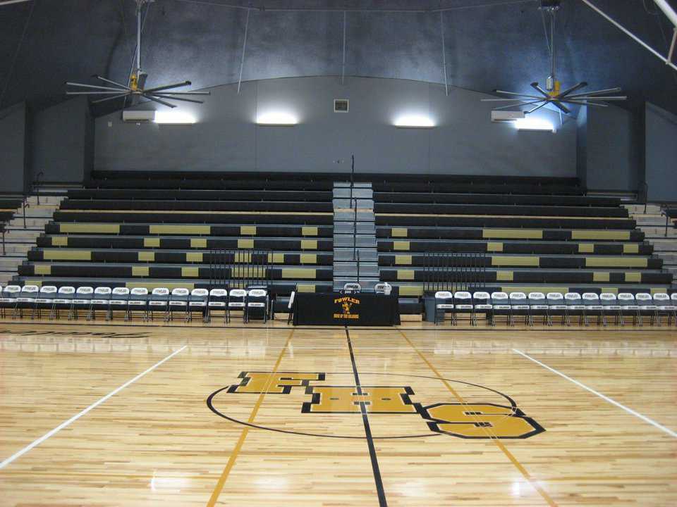 Seating for 1000 — Fowler’s gym has a diameter of 142 feet and a height of 28 feet, seating for 1000, and is the only Monolithic Dome gym in Kansas.