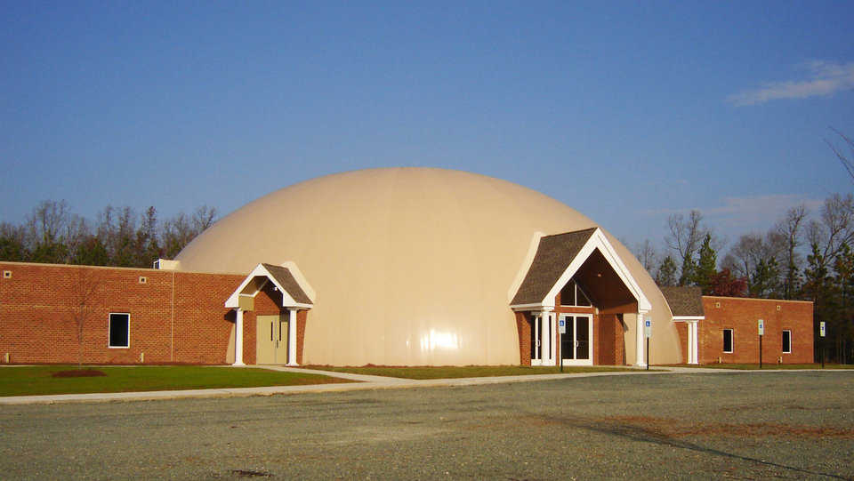 Lake Christian Church — Located in Palymra, Virginia, this Monolithic Dome church was designed by D. Thomas Kincaid, A.I.A.