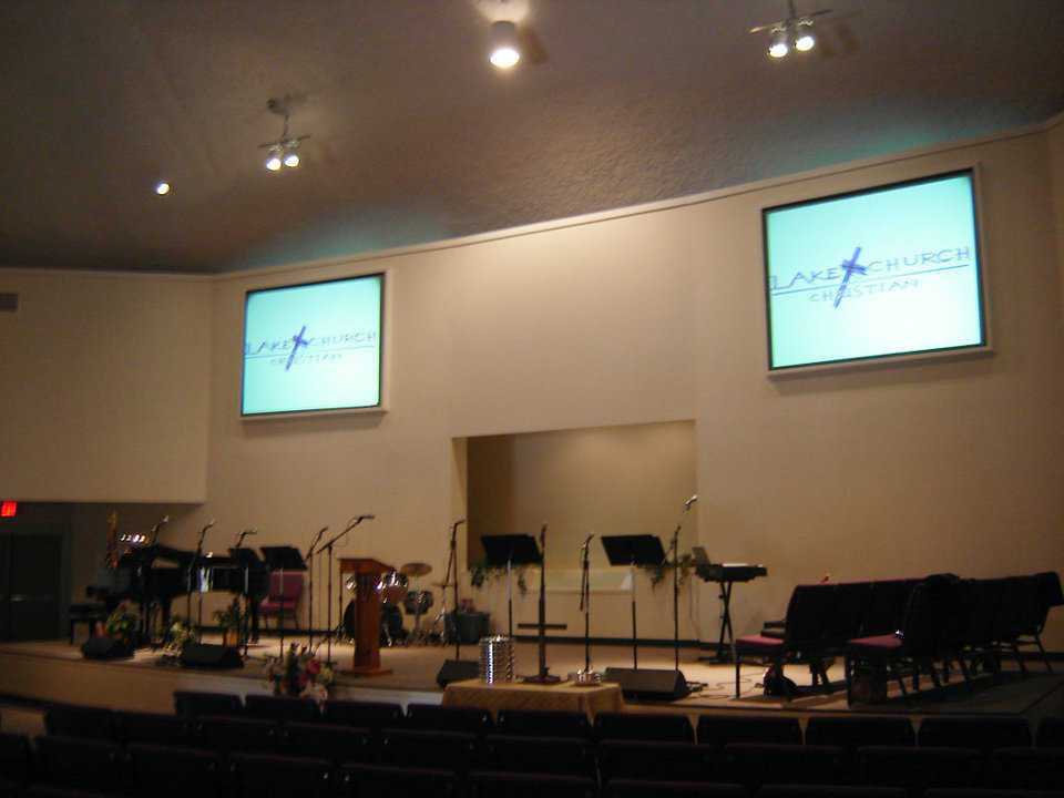 Sanctuary — It includes a stage for instruments and choir.