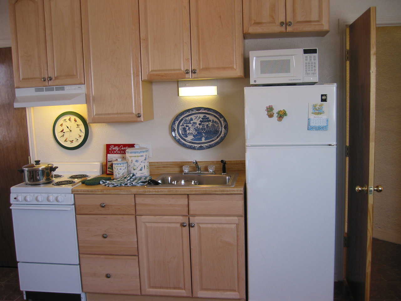 Functional kitchen — The kitchen area has plenty of cabinet space.