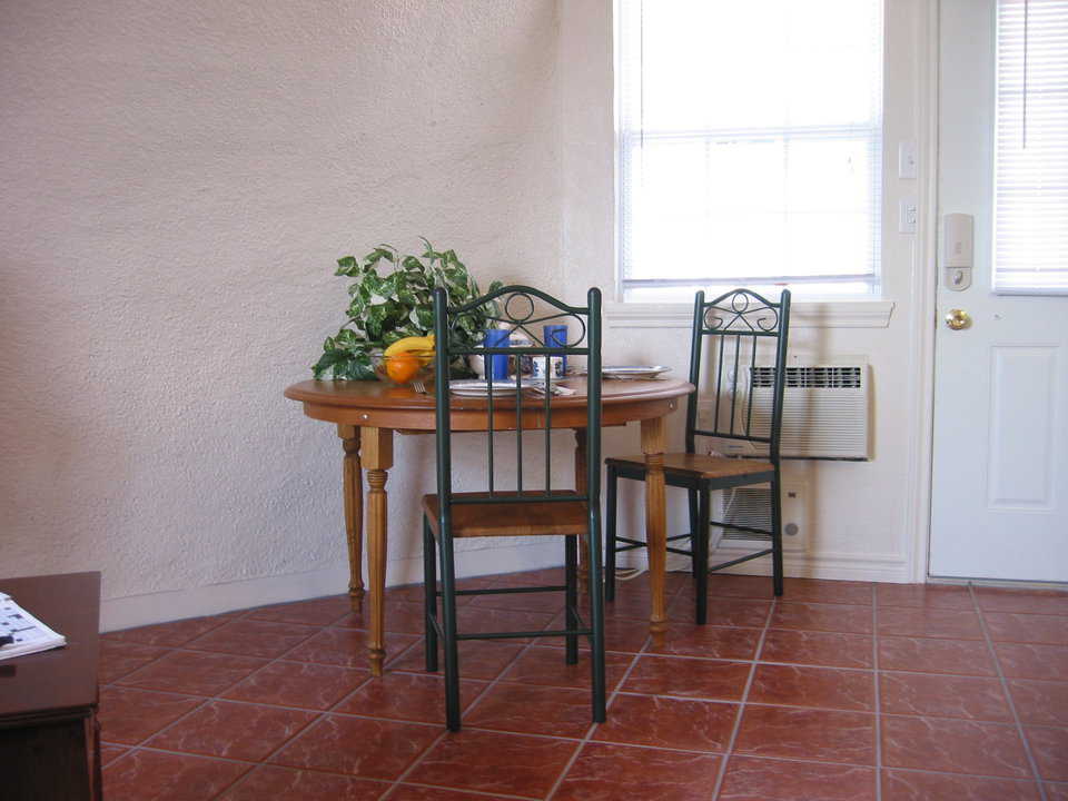 Dining Area — The studios are embellished with ceramic tile floors.
