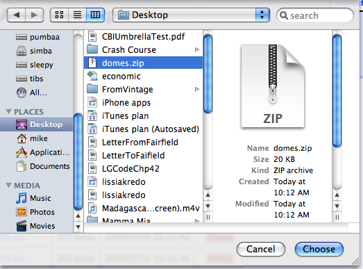 Step 7: Select the .zip file — Navigate to the directory where you downloaded the .zip file, and select it to upload. Check back on the story page to download the .zip file. Once you have chosen the the .zip file, click the upload button. When the upload is complete, you will see a screen that confirms the upload. Click the “Press to return” button and proceed to the next step.