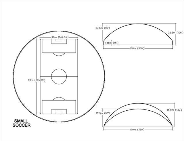 Small Soccer Practice Dome — 110m (360’ diameter)