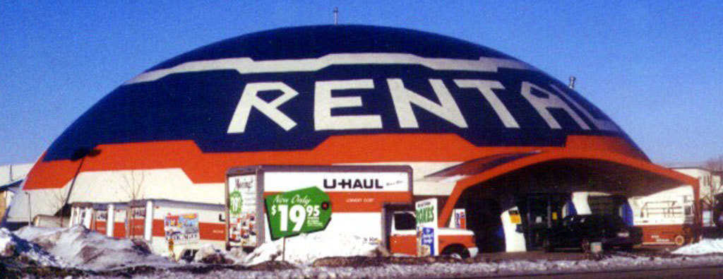 A colorful dome! — The dome for this rental facility near Rexburg, ID was covered with metal and colorfully painted.