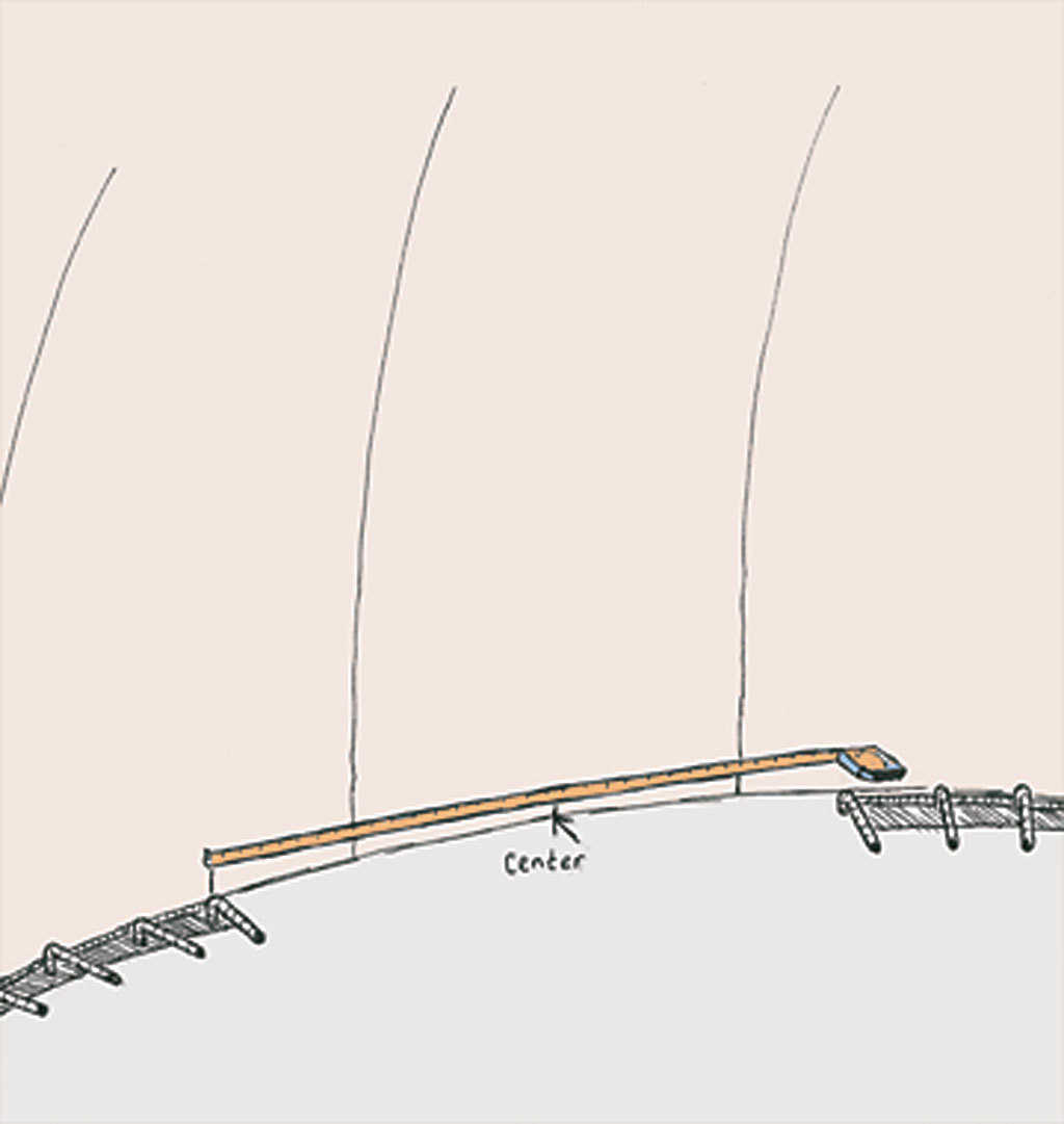 Figure 1 — Measure from one side of the opening to the other. Divide the measurement in half to find the center point.