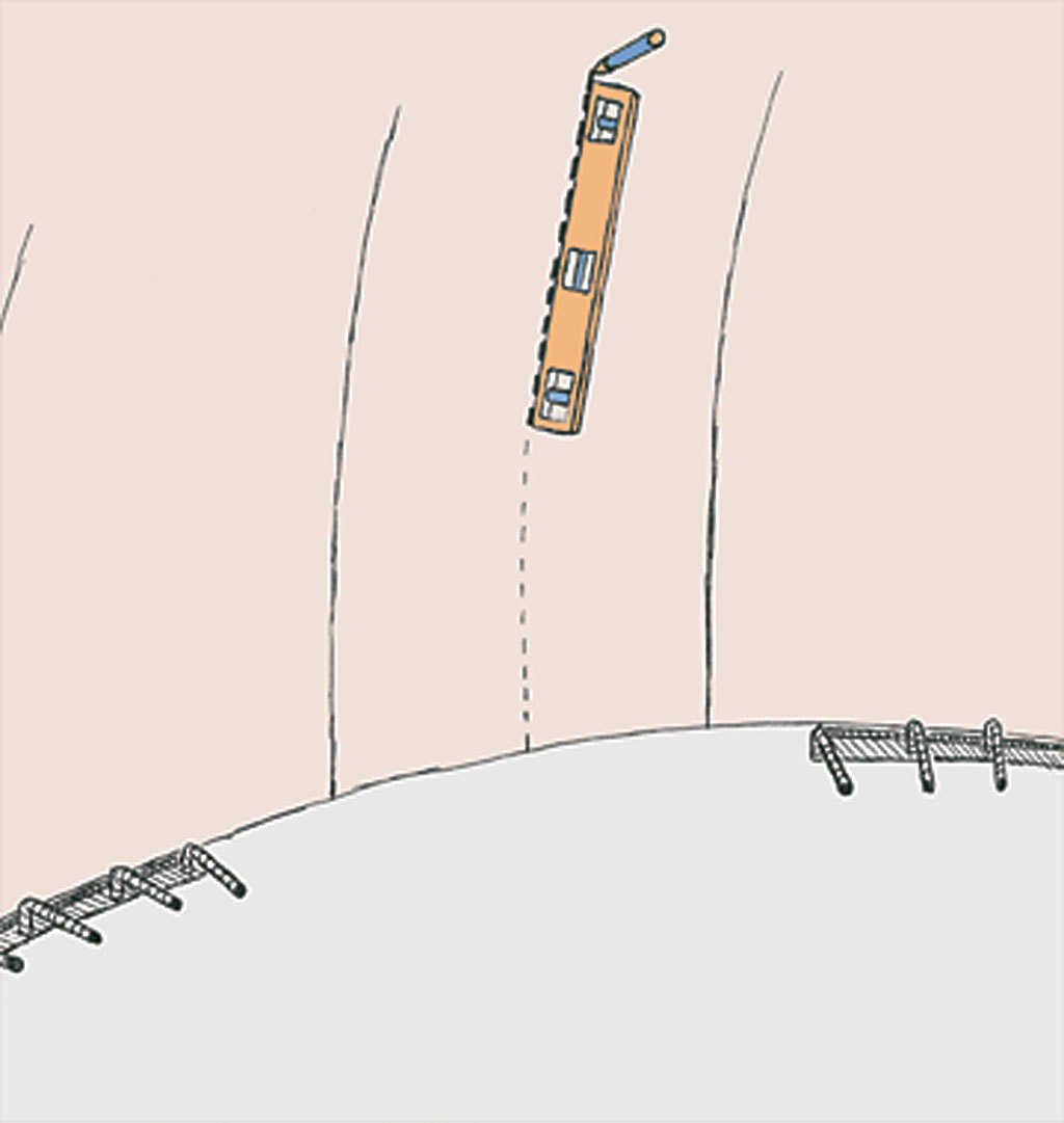 Figure 2 — Using a level, make markings on the Airform from the center line to the desired height.