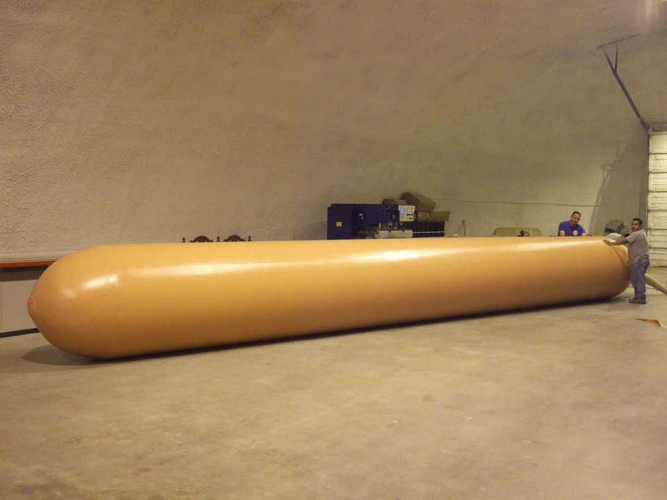 Airform being tested — This is a 10 meter long culvert Airform that is being tested at our facility in Italy, Texas.