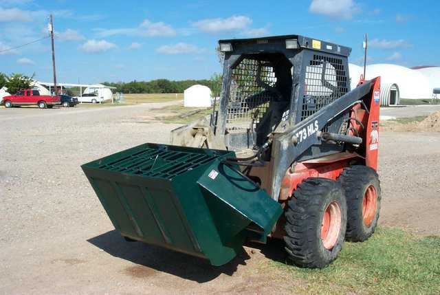 The Monolithic Concrete Mixer — The Monolithic Concrete Mixer, when attached to a skid-steer, is the ultimate in portable concrete mixing.  It can hold about 1/4 cu. yd. of concrete, and can mix up to 5 yards an hour with an experienced driver.