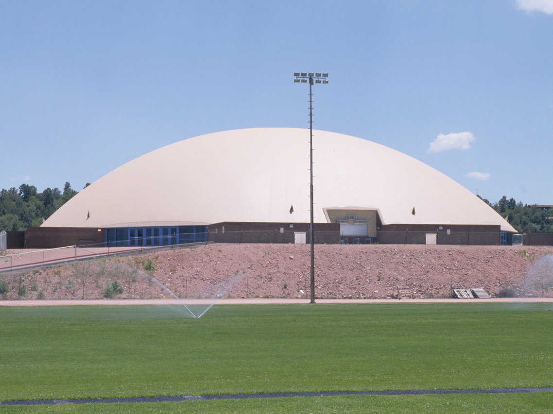 Payson Athletic Center — This Monolithic Dome was designed as a Multipurpose Educational Facility for Payson High School in Payson, Arizona.