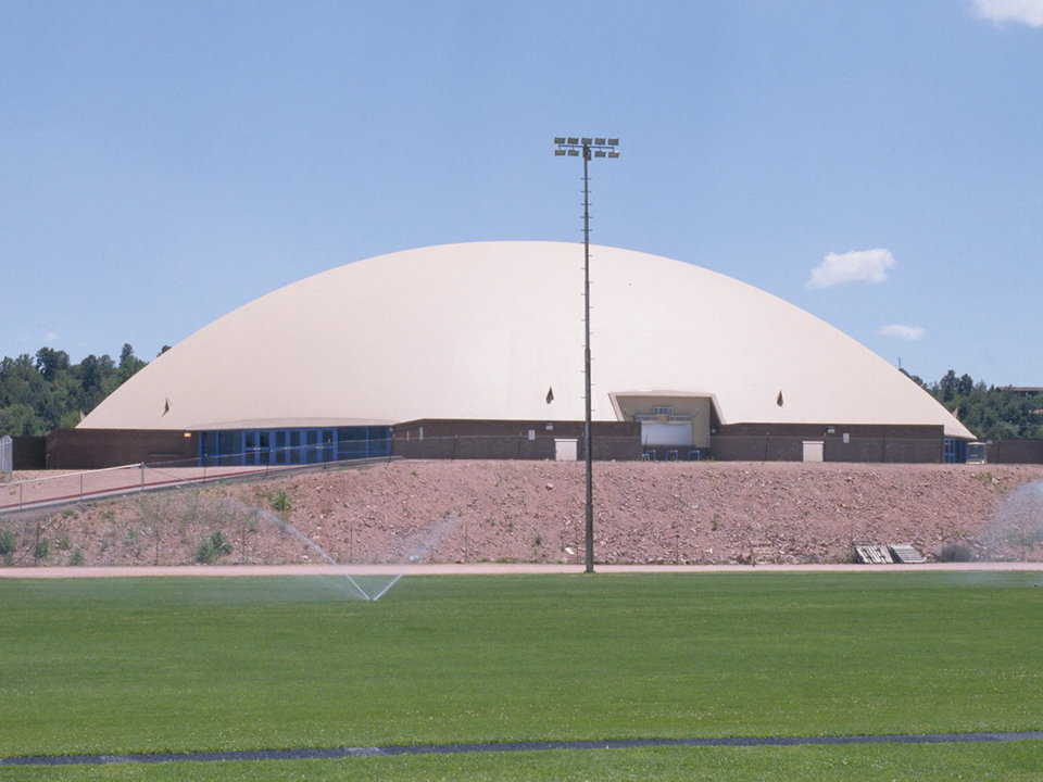 Payson Athletic Center — This Monolithic Dome was designed as a Multipurpose Educational Facility for Payson High School in Payson, Arizona.