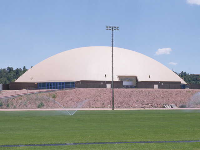 Payson Athletic Center — This Monolithic Dome was designed as a Multipurpose Educational Facility for Payson High School in Payson, Arizona.