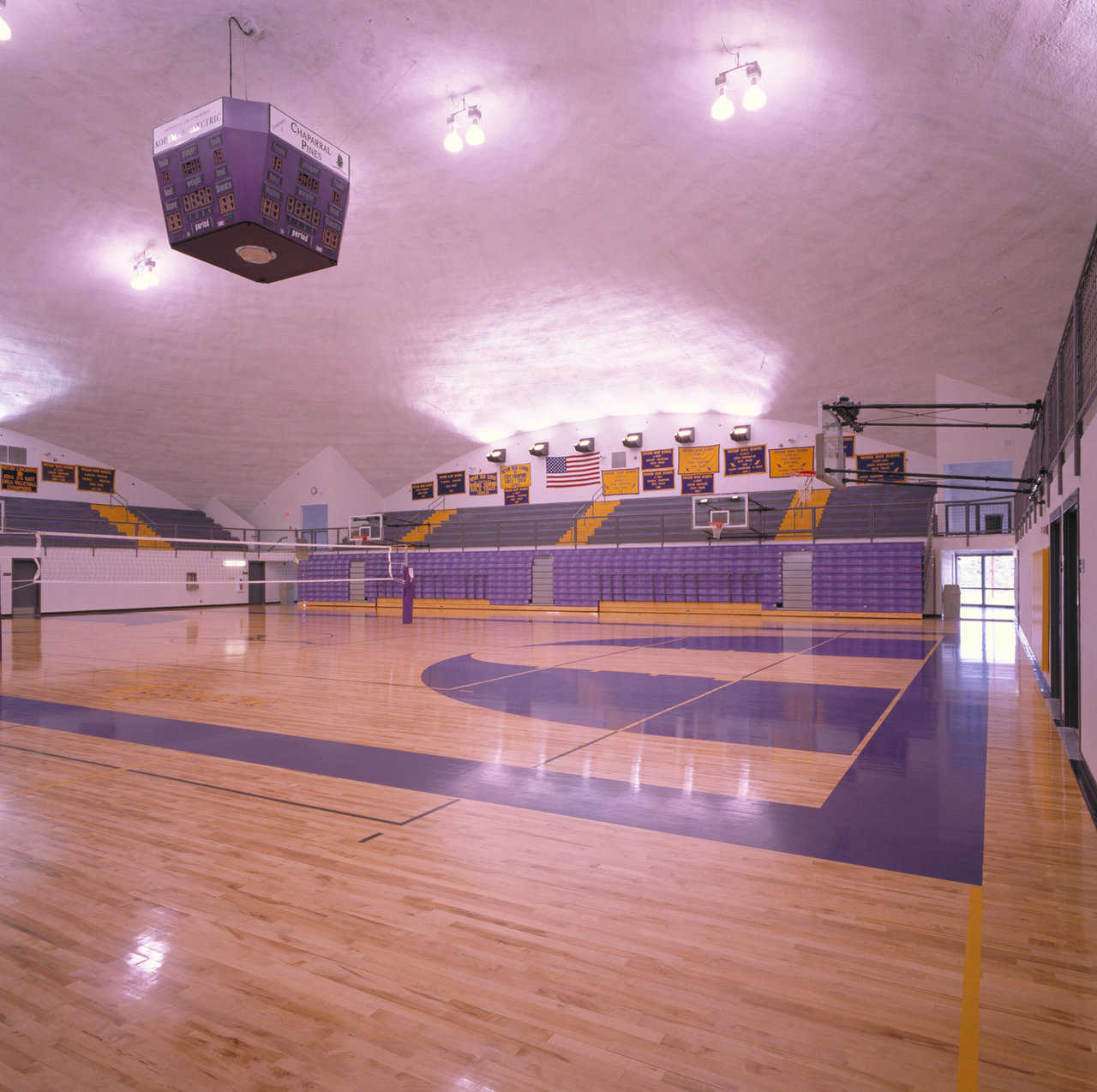 Four-sided scoreboard — It’s suspended from the dome’s ceiling that is 50 feet high.