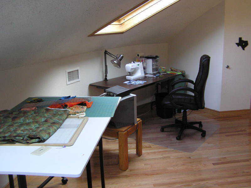 Hobbies — Sharon and Terry share space in the loft for their hobbies.