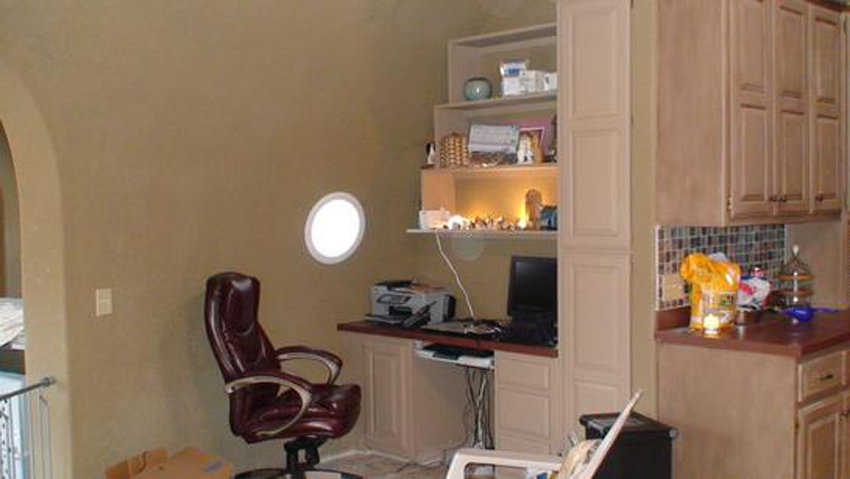 Office — The home includes a convenient office work area.