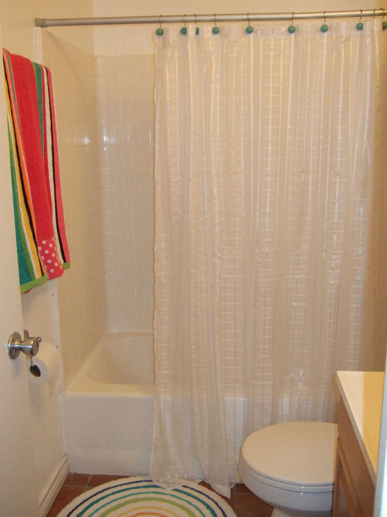 Bathroom — It has both shower and tub.