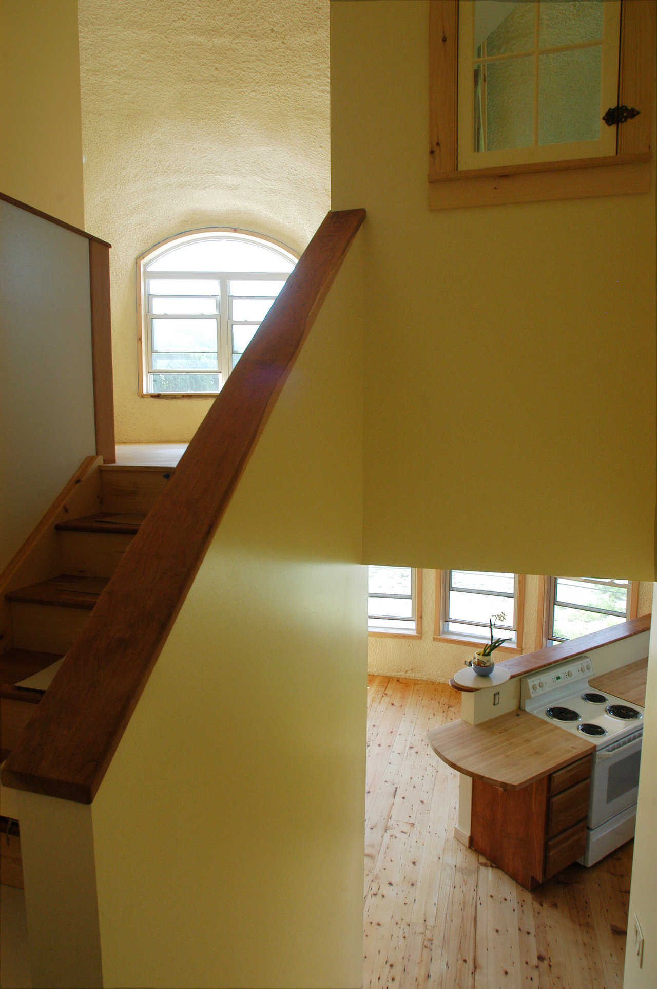 Landing looking down into kitchen