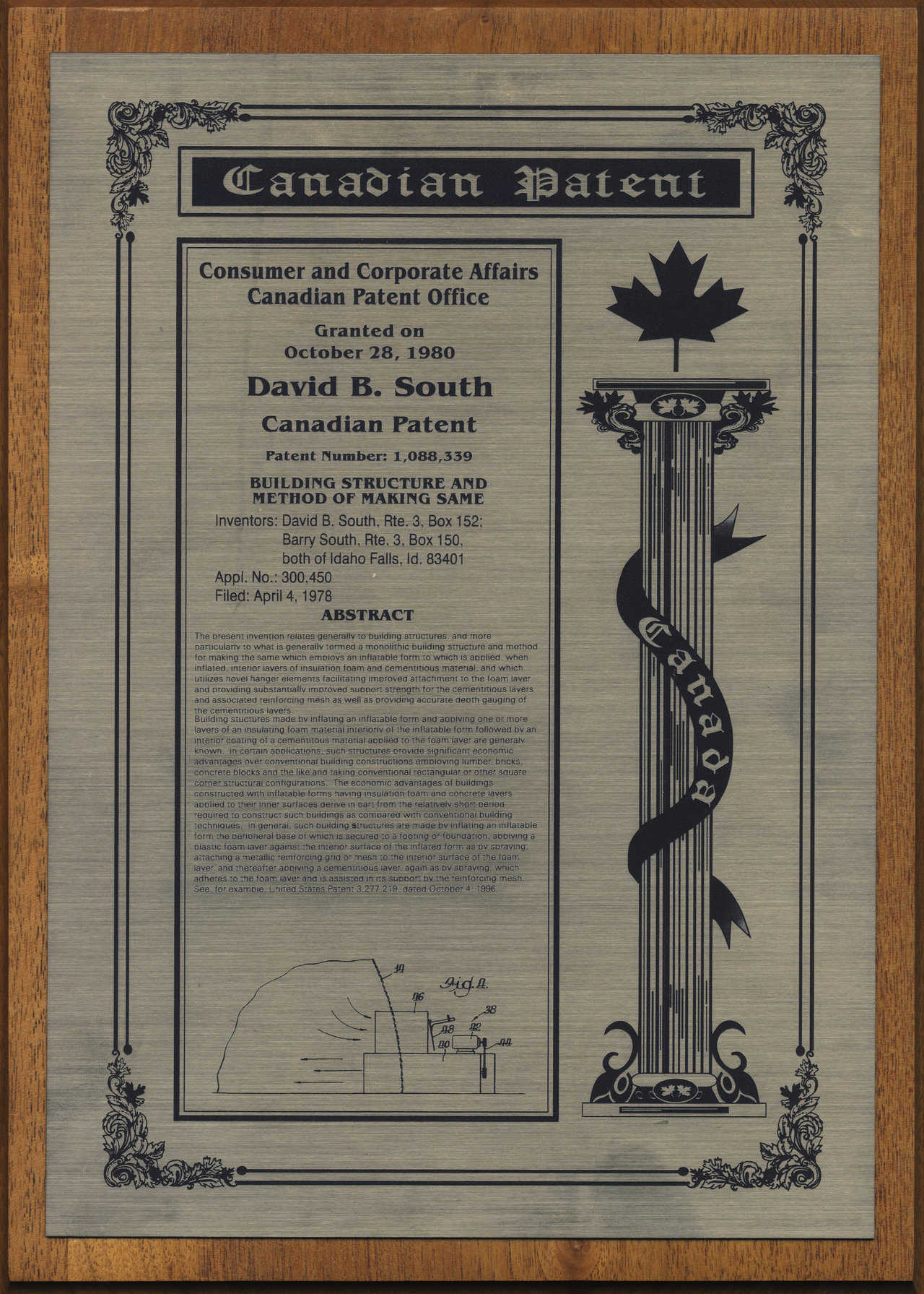 Canadian Patent #1,088,339