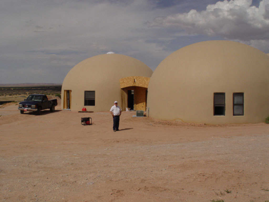 Do-it-yourself Project — After the dome shells were constructed, members of the Tolchii’ Kooh organization did the finish work.