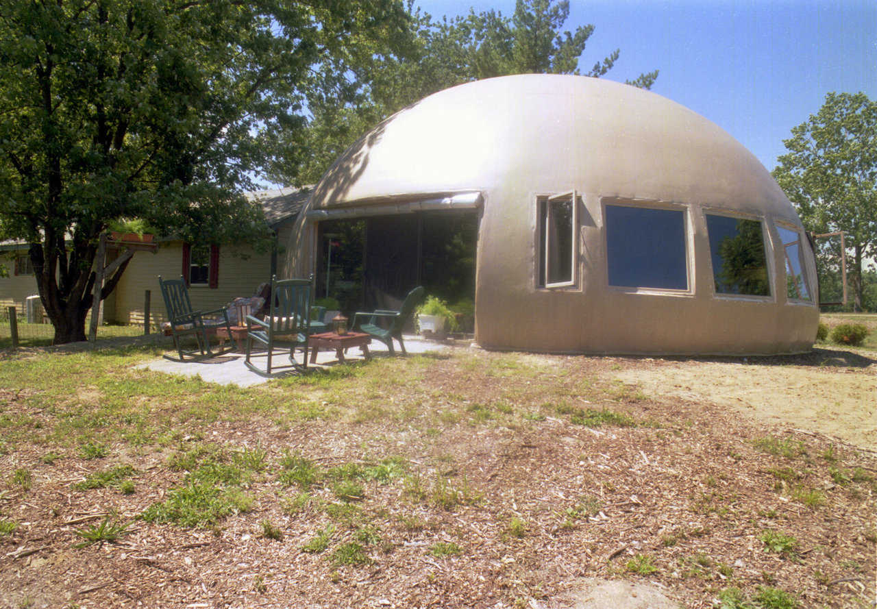 Monolithic Dome addition — This 36’ diameter dome adds needed space with little increase in overall energy costs.