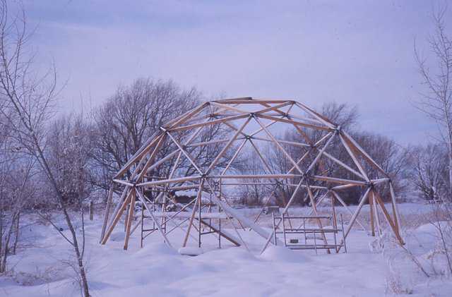 Framework for a geodesic dome — David B. South built this near his home in Shelley, Idaho about 1970.
