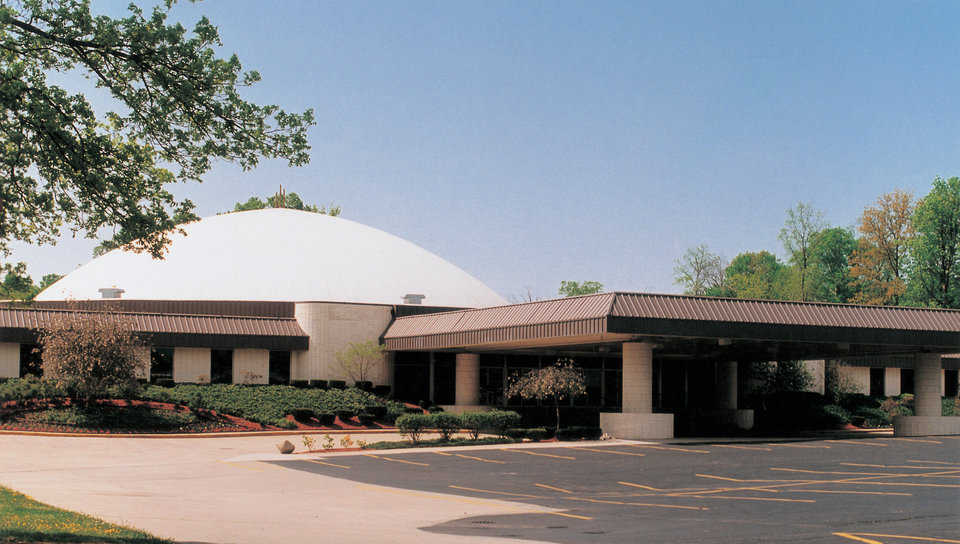 This 190-foot diameter dome sanctuary is the center of the facility and can accommodate approximately 3,000 people.