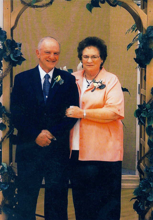 50 years — Arnold and Joyce at their 50th wedding anniversary (1952-2002)