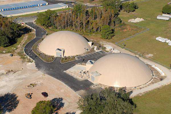 Shelters  — Shown here are two Tornado/Hurricane Shelters.  These are for storing bank buildings and emergency response equipment.  They could as well be housing data centers.