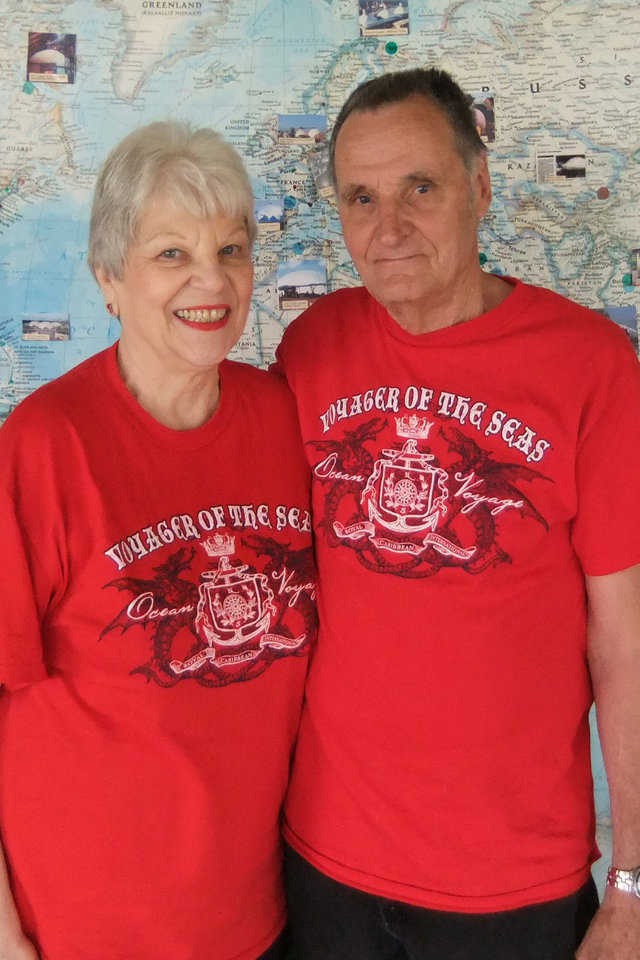 Two happy cruisers — Freda and James Parker enjoyed a Caribbean cruise to celebrate their 10th wedding anniversary and Freda’s 75th birthday.