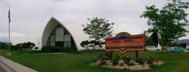 Public Works Complex — The Public Works Department of Price, Utah operates in a complex of Monolithic Domes built in 1982 and beautifully landscaped.