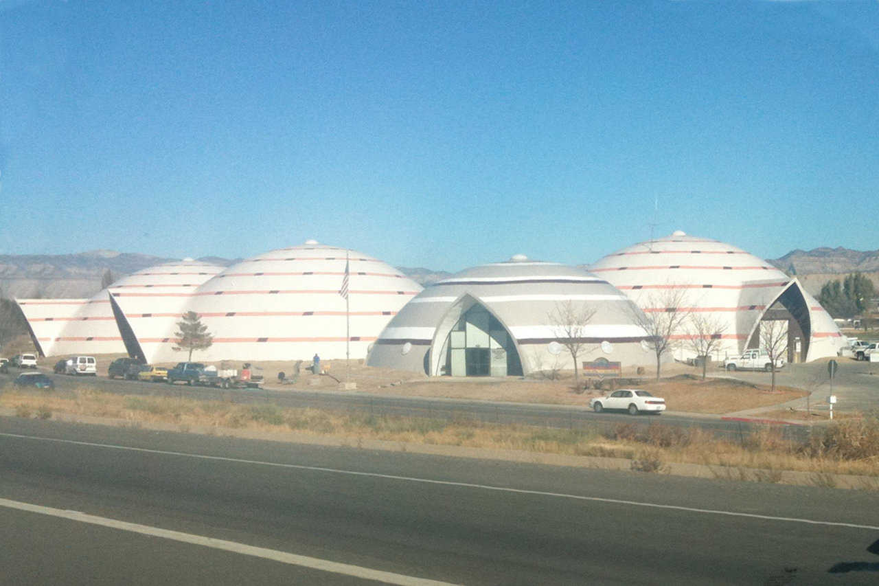 Four Interconnected Domes — They include the Administrative Offices, a three-story, 90′ × 40′ dome and three domes, each 130′ × 43′, that house the Fire Station, Equipment Shop and Storage Facility.